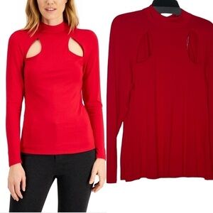 INC-International Concepts red top with side cutout. Size XL
